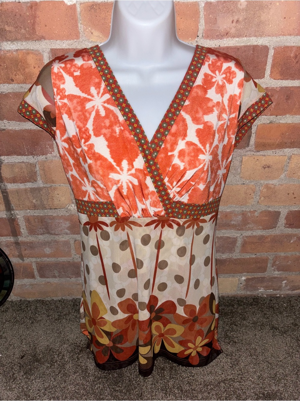 Y2K Bohemian Indie V Neck Too by Anac by Kimi size L